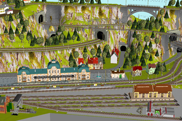 Progetto ferroviario "Suggestioni tra boschi, ponti e gallerie" stazione e panorama